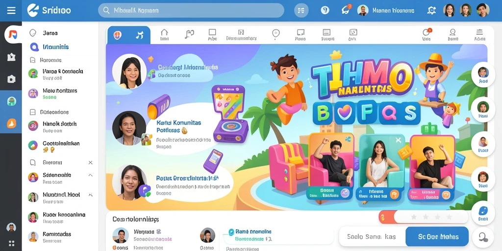 Visualisasi fitur chat yang memungkinkan interaksi pemain.